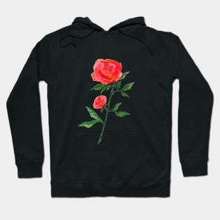 Red Rose Watercolor Hoodie